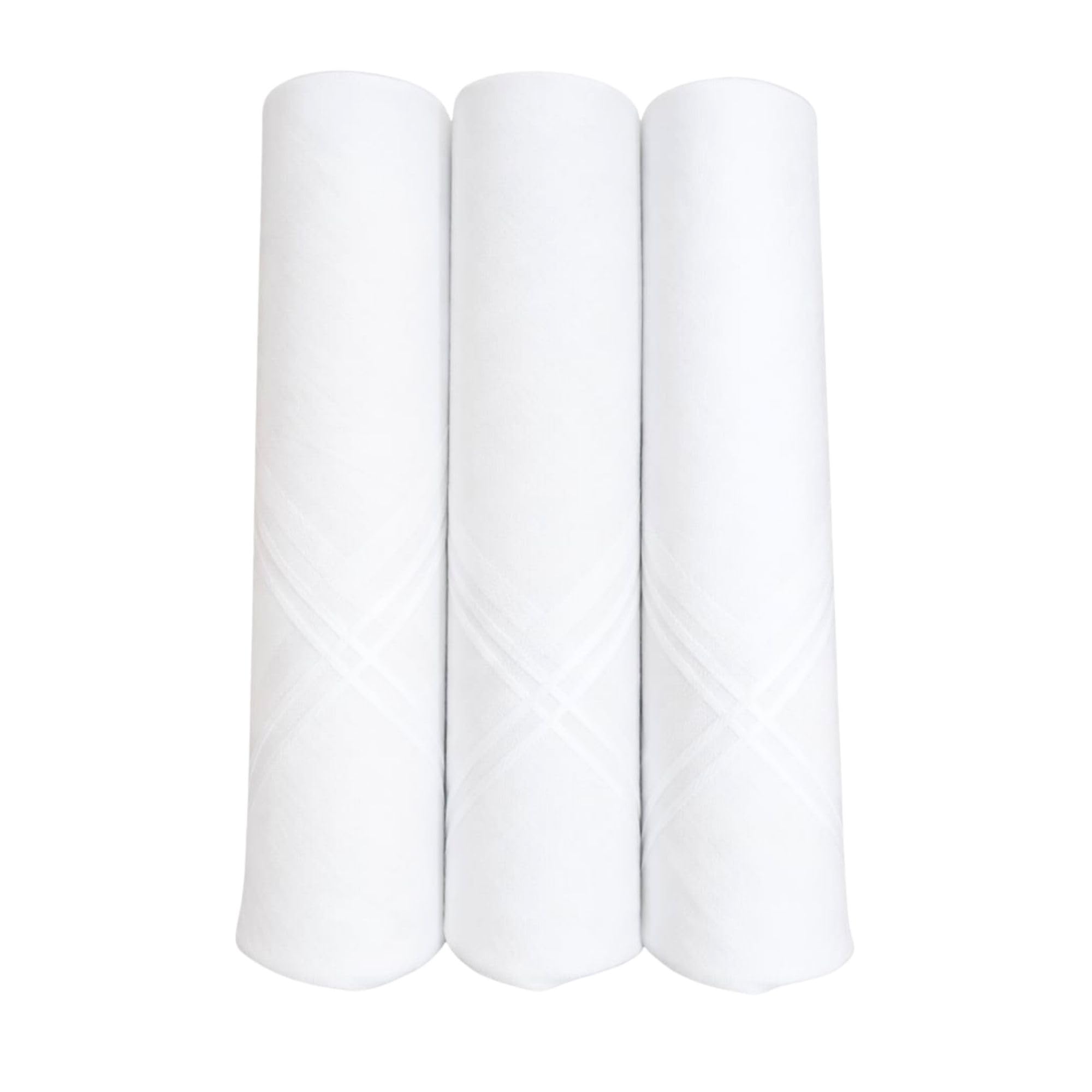 the white square Pure Cotton Handkerchiefs for Men - Premium Large Size White Rumal - Soft, Absorbent & Durable (Pack of 3)-picture-35