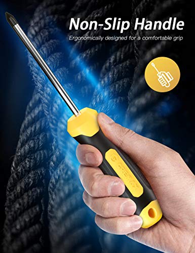 Magnetic Screwdriver Set 14 PCS Include Slotted/Phillips/Torx Precision Screwdriver, CREMAX Professional Cushion Grip and Non-Slip for Repair Home Improvement Craft