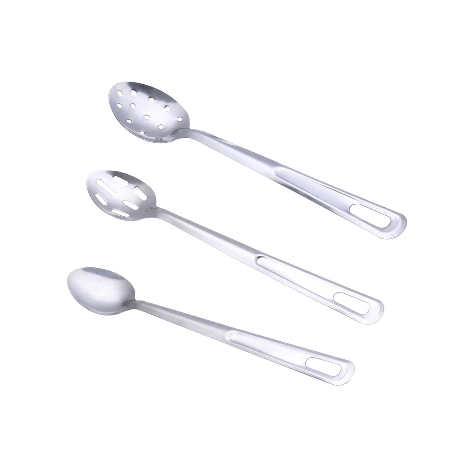 Buxuaaaa B Uxuaaaa Stainless Steels Slotted Spoon Set Of 3 Multipurpose Kitchen Tool For Stirring Serving Cooking With Comfortable Grip Cooking Utensils