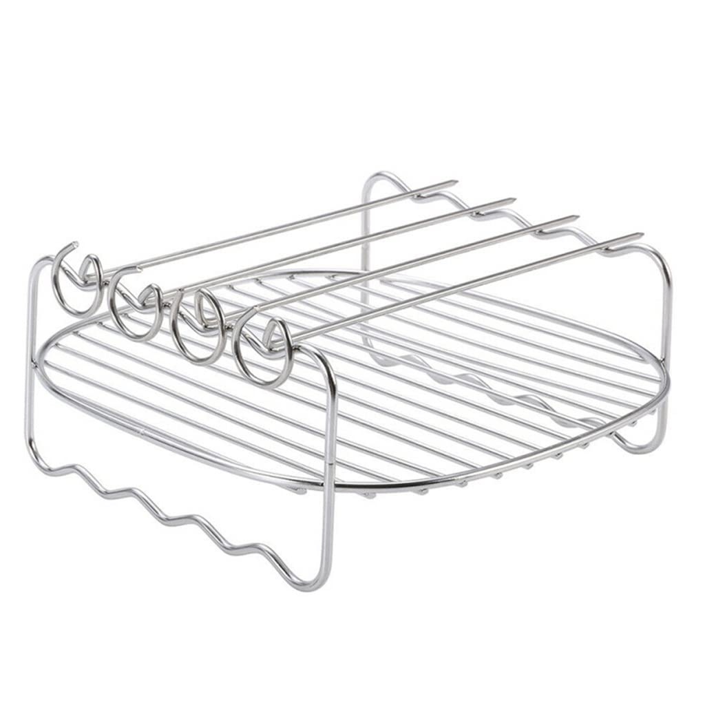 Bbq Rack Skewer Barbecue Grill Baking Tray Rack for Air Fryer Double-deck Home Replacement Barbecue