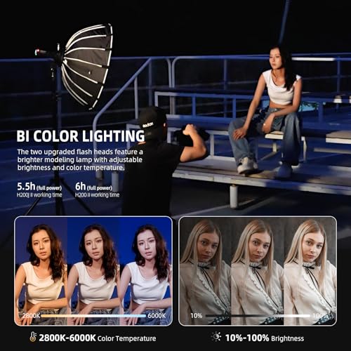 Ficha técnica GODOX AD200Pro II Flash Strobe 2.4G TTL 200W HSS 1/8000s 2900mAh Batería Bi-Color Versátil Modelado Lámpara Sync inalámbrica con un Toque Pantalla a Color Mejorada Indicador de Color de Grupo - Fernando Cortés