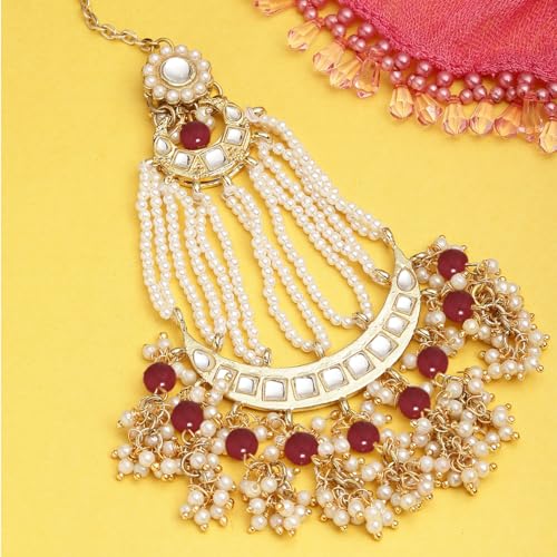 Image of Karatcart Gold Plated Handcrafted Kundan Passa for Women