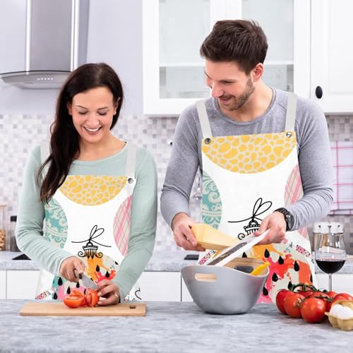 Tablier de cuisine lot de 2 réglable multicolore Noël - 6