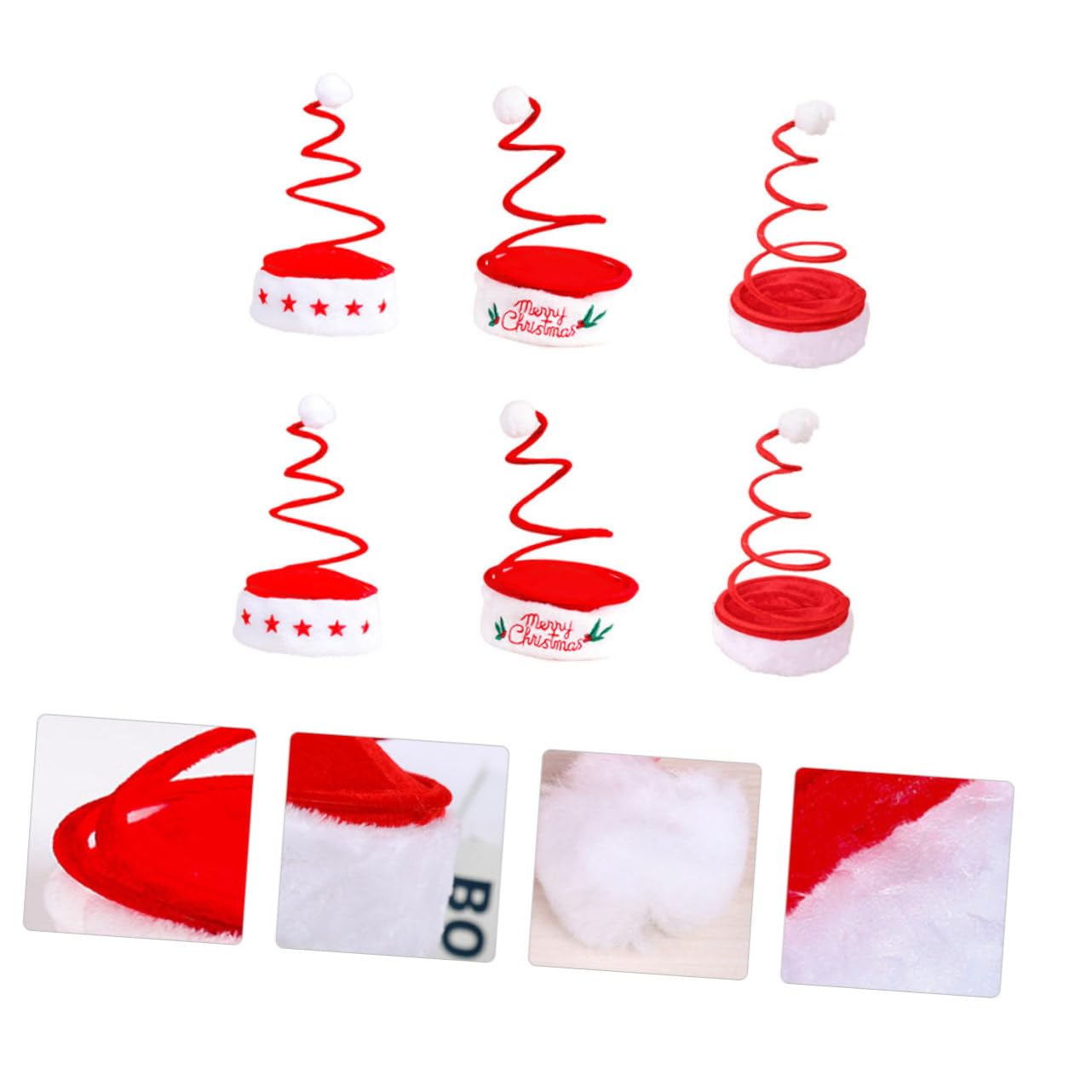 Amosfun 6 Piezas Gorro Navideño Divertido Primavera Gorro Navideño Creativo Decorativo para Fiesta Varios estilos