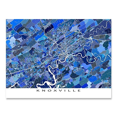 Knoxville Map Wall Art Print 8x10, Knoxville TN Poster