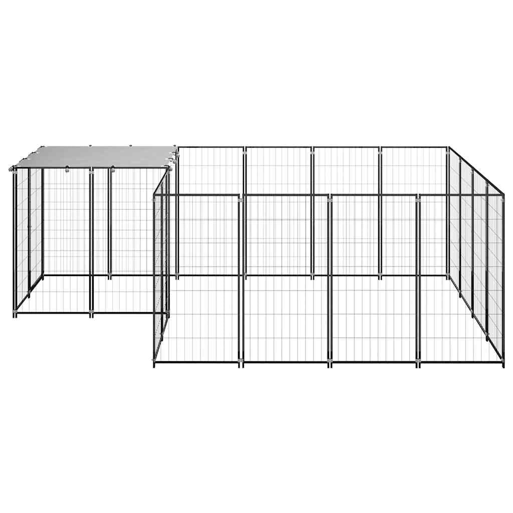 Recinto per Cani da Esterno 330x220x110 cm in Acciaio | Ampio box protettivo da giardino con rete in acciaio ventilata e tettuccio parasole per il benessere dei vostri animali.