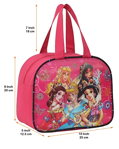 Image of STRONG LIFE Polyester Tiffin Picnic Work School Office Lunch Bag for Kids with Bottle Holder (Pink)