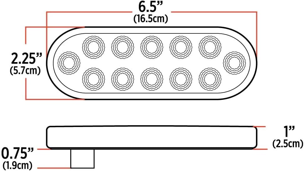 TRUX TLED-OXRP Stop, Turn & Tail Light, Oval, Dual Revolution, Red/Purple, Led