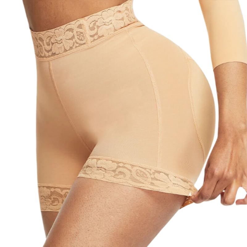 Mujer Bragas con Relleno - Entrenador De Cintura Culo Falso Realzador De Cadera Sexy Control De Barriga Bordado De Encaje Cintura Alta Lencería De Color Sólido De Gran Tamaño