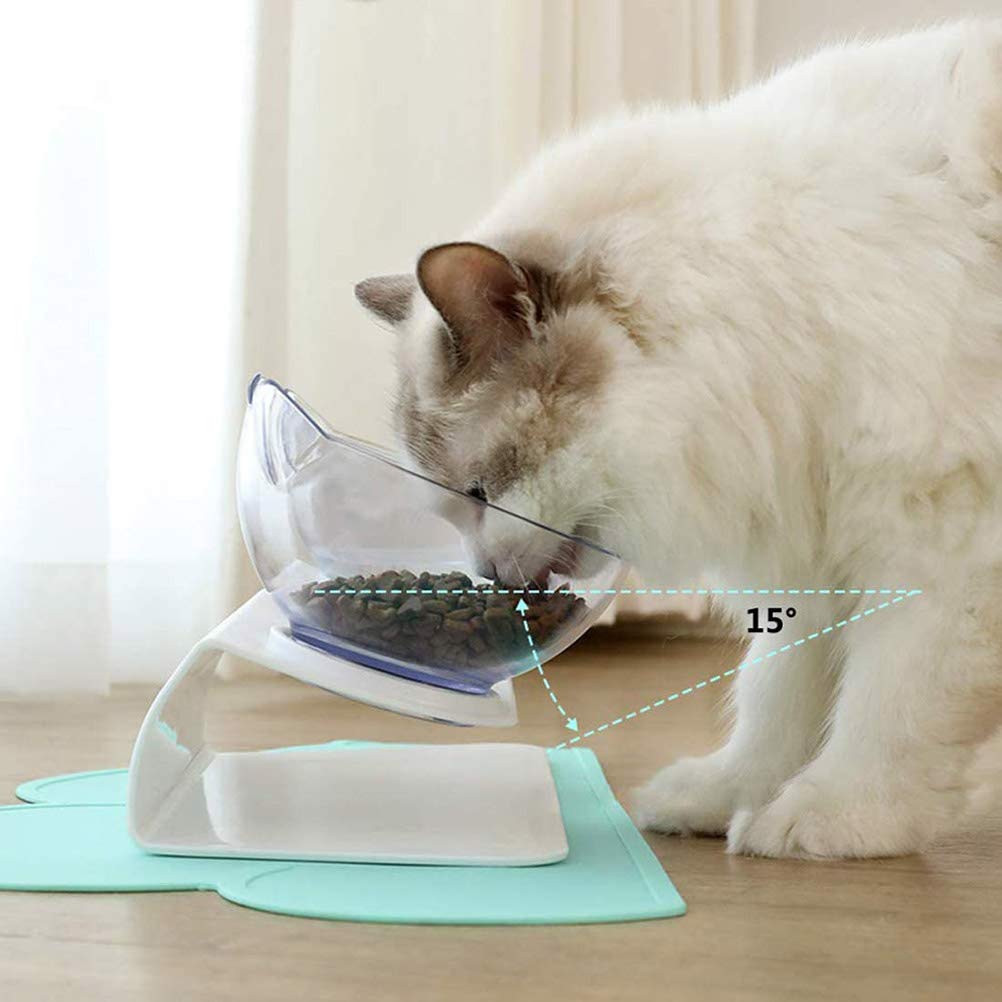 Tianbi Cat Bowls,Raised Cat Feeding Bowls, Cat Bowls Tilted/Double Cat Bowl With Stand 15° Inclined Platform Cat Bowl - Image 2