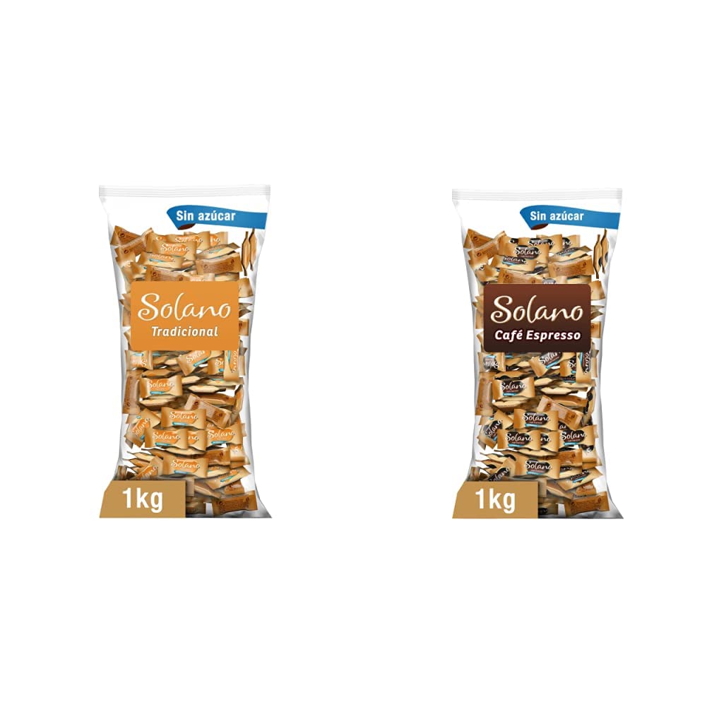 Solano Caramelo Cremoso Sabor Suave y sin azúcar, Chuches Halloween,  Golosinas Halloween (1kg) & Caramelo Cremoso Sabor Café y sin azúcar,  Chuches ...