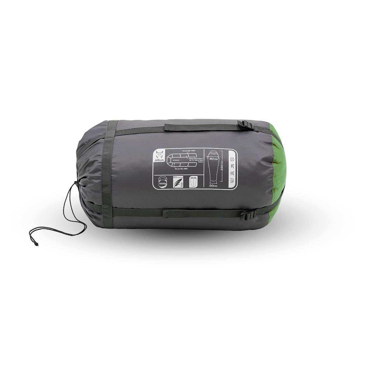 Andes 1500 K30 | Altus | Saco de Dormir | Saco de Dormir de Pluma | -12°C, -20°C,-44°C | Verde