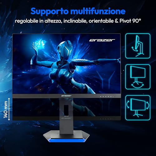 MEDION Spectator X40 (MD 21725) Monitor da gioco Full HD HDR10 da 62,2 cm (180Hz, 1080p, Adaptive Sync, 16:9, 1ms, HDMI, Display Port) - Monitor - Immagine 3