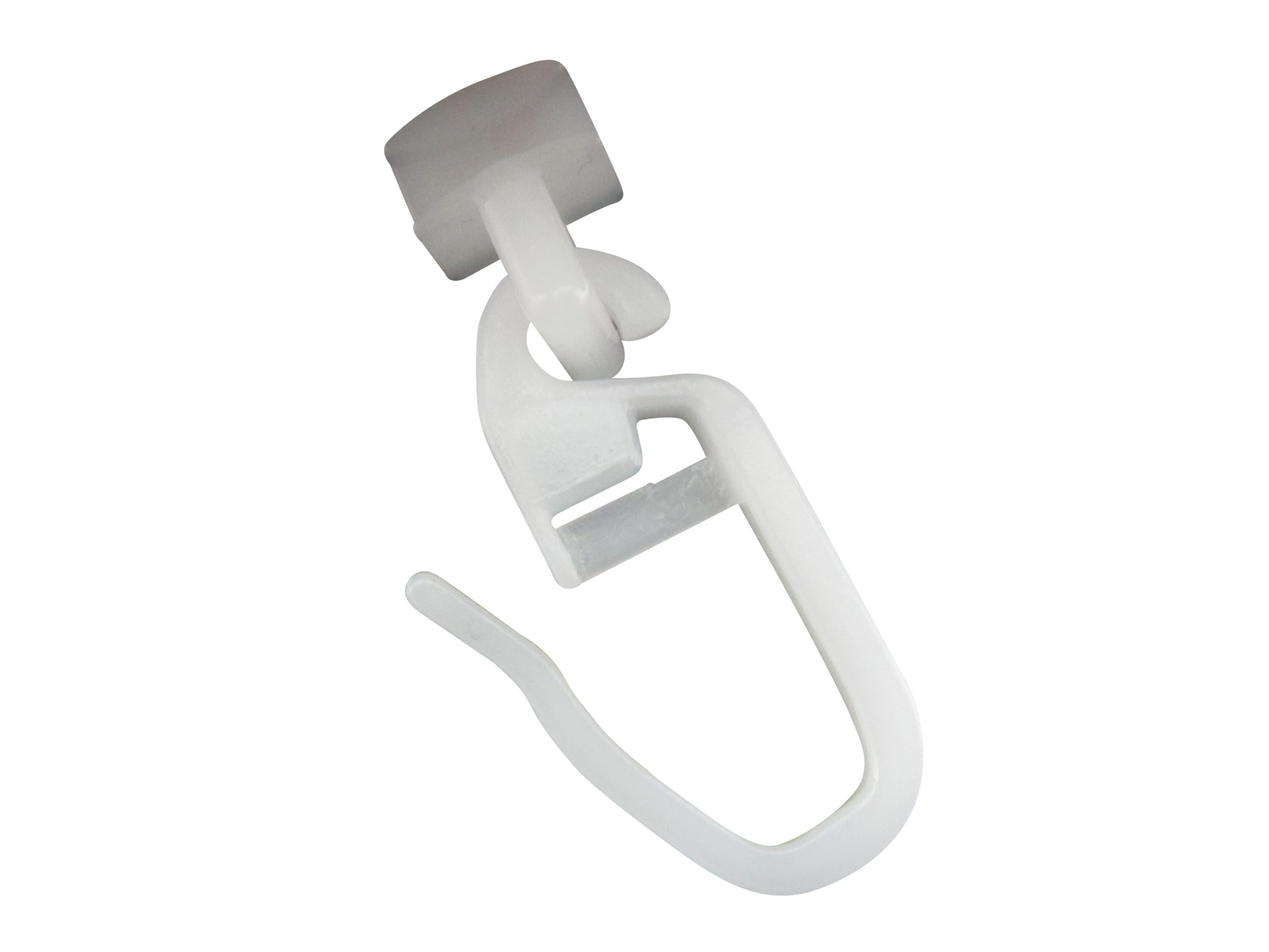 Gleiter mit beweglichen Faltenhaken, Laufbreite - 4 mm, 6 mm - KOWA für Gardinenschiene, Überklipshaken, Faltenlegehaken, Gardinenhaken (500 Stück Laufnut 4 mm)