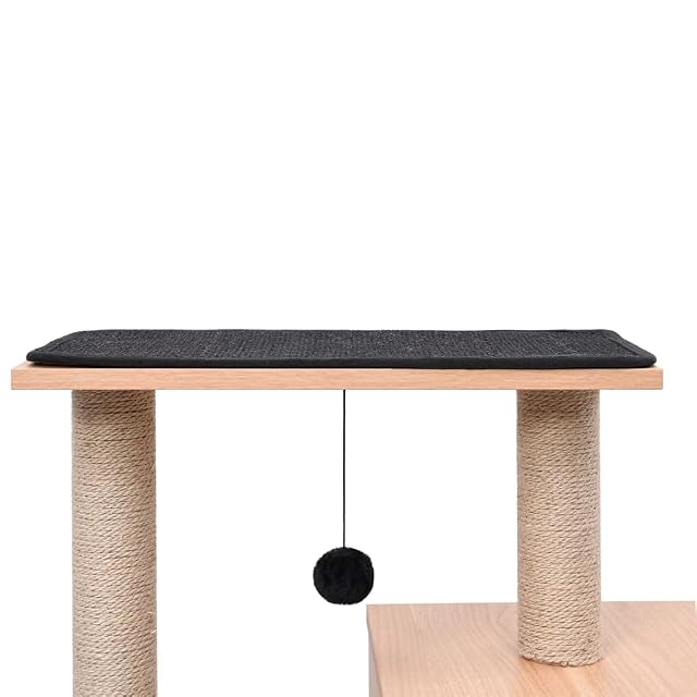 Foto 4 de 6 de vidaXL Rascador para Gatos con Alfombra Rascadora Casita Poste de Sisal 82 cm