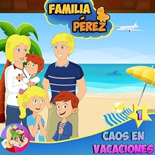 Diseño de la portada del título Familia P&eacute;rez - Caos en vacaciones