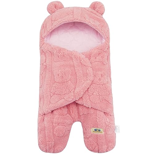 Image of BlueSnail Comfortable Swaddling Blanket,Breathable and Soft Newborn Receiving Blanket (Pink Bear)