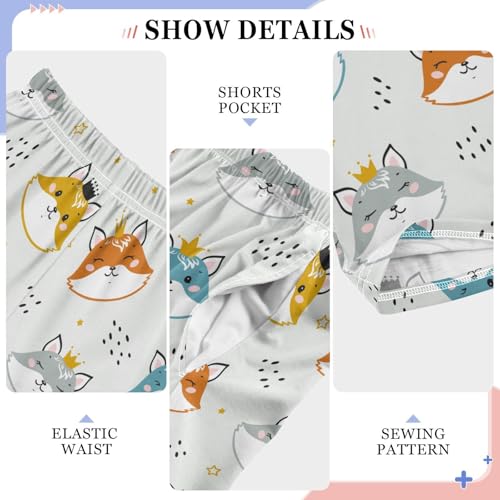 Prince Fox Colorful Boys Long Pants Soft Trousers Elastic Waist Kids Lounge Bottoms with Pockets S-XL4