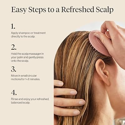 Kitsch Scalp Massager for Hair Care - Scalp Scrubber, Shampoo Brush & Exfoliator for Scalps- Hair Scrubber for Relaxing Bath - Terracotta