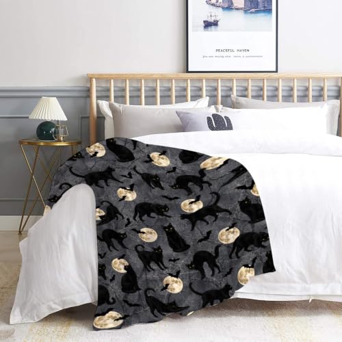 Black Cat Blanket,Cat Blanket for Women,Halloween Blanket Gifts for Kids - image 5