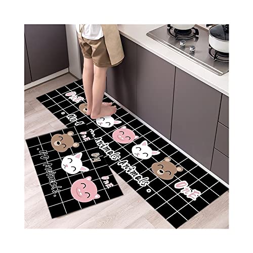 Juego de alfombras de cocina antifatiga, 2 piezas, alfombrillas antideslizantes for el suelo de la cocina, alfombra for el hogar, alfombrilla de tira larga for la puerta, decoración moderna for el hog Cover