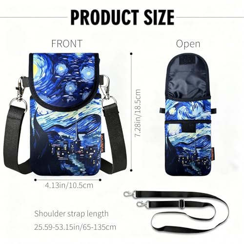 Image of Neoprene Phone Sleeve Pouch Case Bag for Men Women w /Crossbody Strap /Neck Lanyard for iPhone 17 /16 /15 /14 Pro Max, Samsung S25,Pixel 10