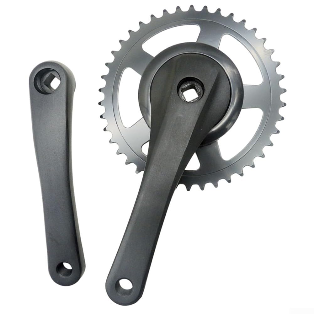 Bicycle Crankset 42T 170mm Square Taper Bottom Bracket Alloy Chainwheel for Electric Road MTB Fixie Bikes Replacement Parts Black