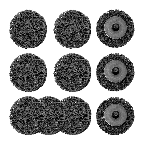 Merryland Disque de Décapage 50mm Peinture Rouille Meuleuse À Rectifier, 50 mm Noir Disques de Nettoyage Disque CSD Disque à Décaper 10 Pièces, Métal INOX Acier Fer, DGTA010C2