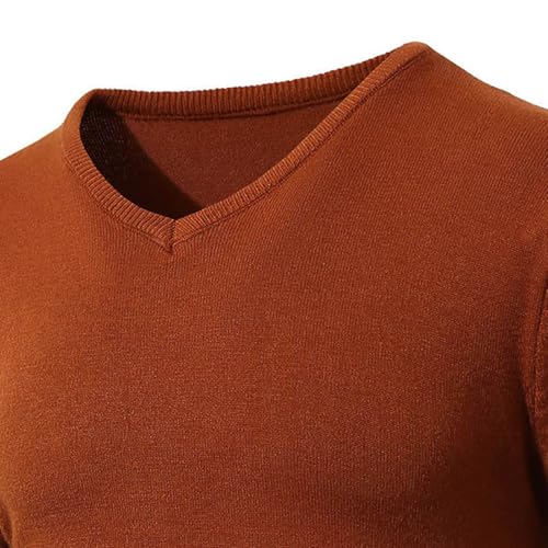 Men's V-Neck Long Sleeve Sweaters Slim Fit Regular Fit Casual Pullover Sweaters Soft Lightweight Knitted Sweaters3
