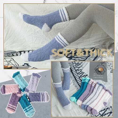 Image of EBMORE Womens Fuzzy Socks Fleece Fluffy Cabin Plush Warm Sleep Soft Cozy Winter Adult Socks
