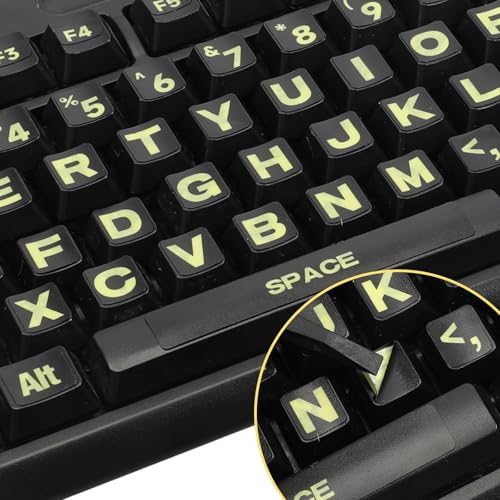 2 piezas calcomanías para teclado con letras grandes en inglés miniatura 3