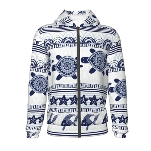 Sea Underwater Turtles Kid Hoodies Boys Zip Up Sweatshirts Girls Pullover with Pocket2