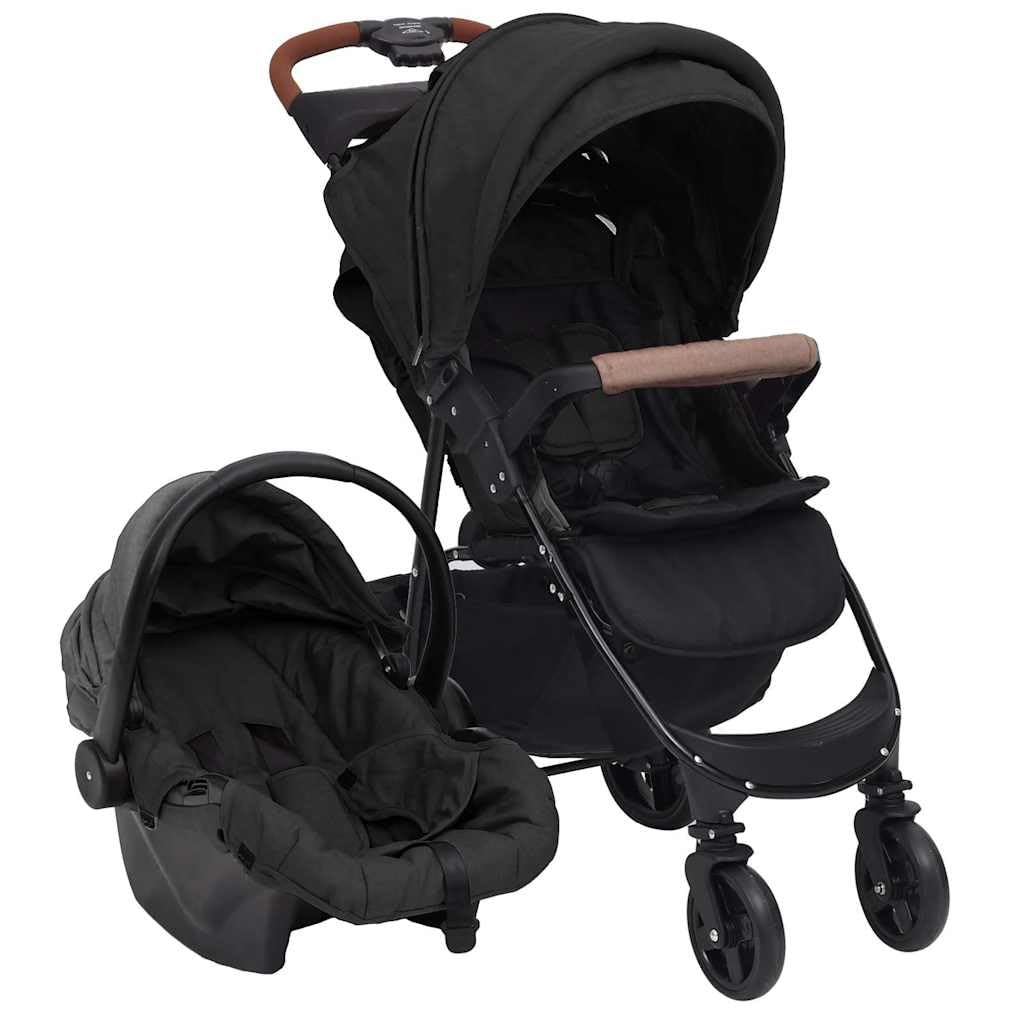 Passeggino combinato 3 in 1, telaio in acciaio, pieghevole, con ovetto, per neonati