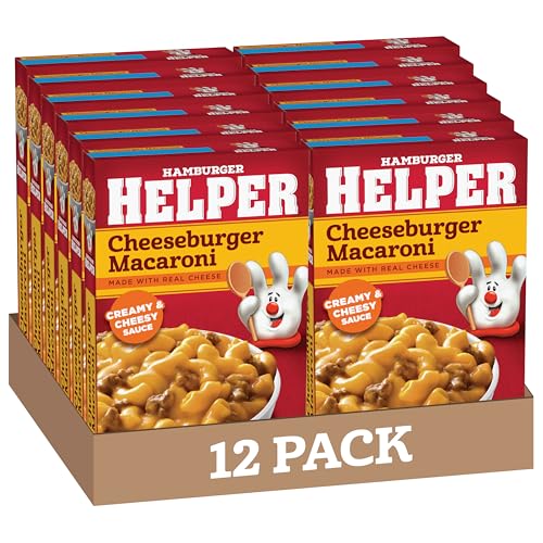 Image of Hamburger Helper Cheeseburger Macaroni Pasta Meal (6.6 oz - 12 Pack) No Artificial Flavors, Ready in 3 Easy Steps, Quick Meals for Midweek Dinners, Busy Evenings & Families On-the-Go