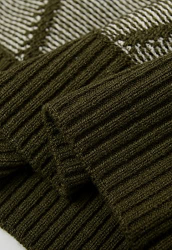 ZHILI Ugly Christmas Sweaters for Men Featuring Winter Argyle Patterns Loose Crew Neck Pullover Sweater4