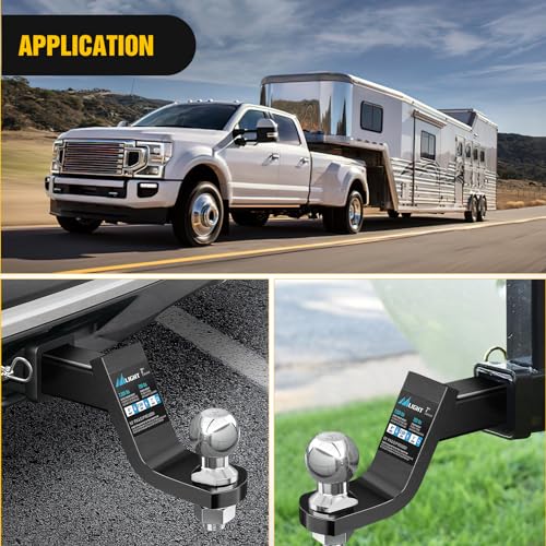 Image of Nilight 2-5 /16 inch Chrome Trailer Hitch Ball | 15000 lbs, 1-1 /4 inch x 2-5 /8 inch Shank Universal fit Trailer Hitch Ball Custom Engineered for Heavy Duty Towing