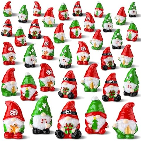 Quzzil 80 Pcs Mini Resin Gnomes Cover