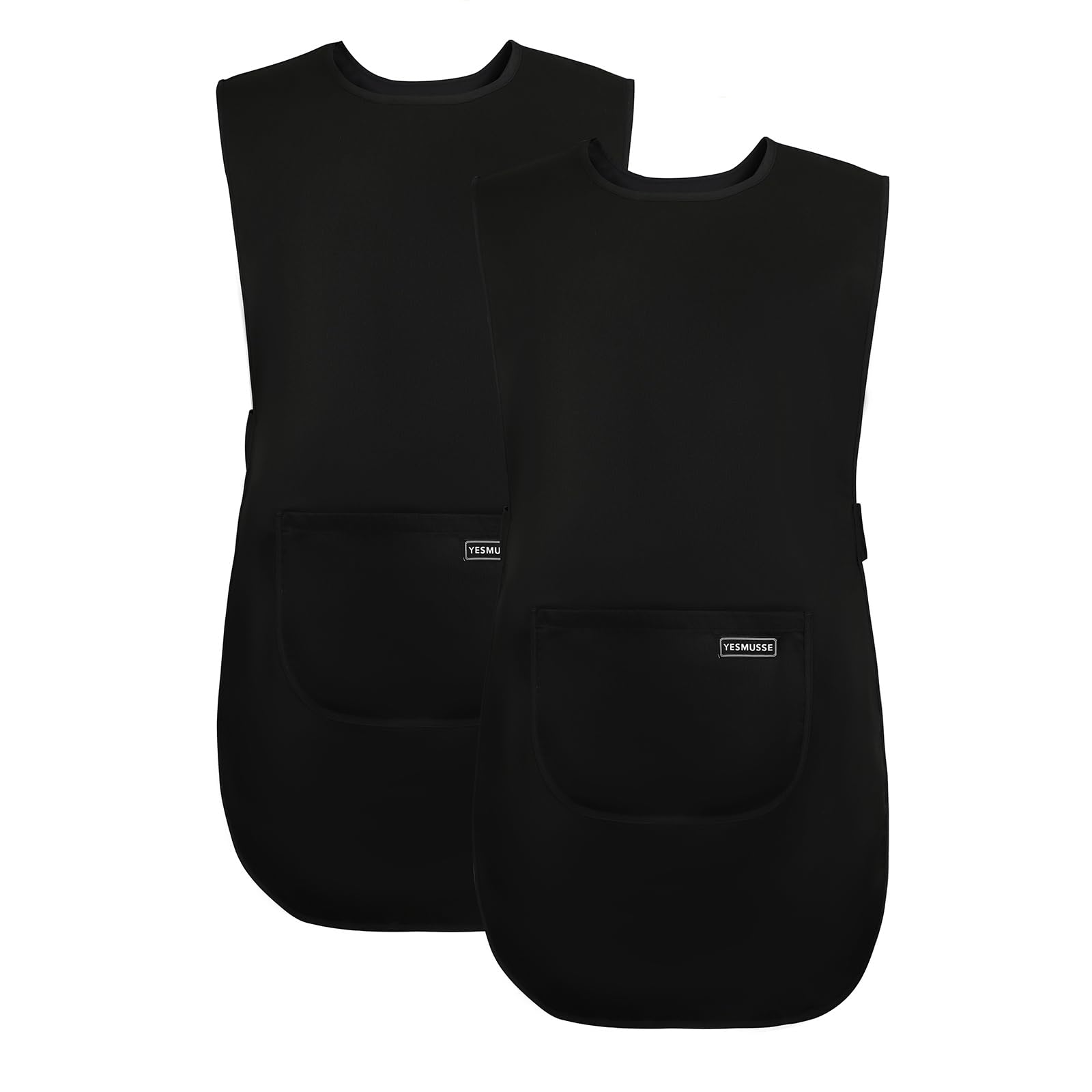 YESMUSS Unisex Cobbler Apron with Pocket Smock Work Chef Kitchen Apron Black (2pack)