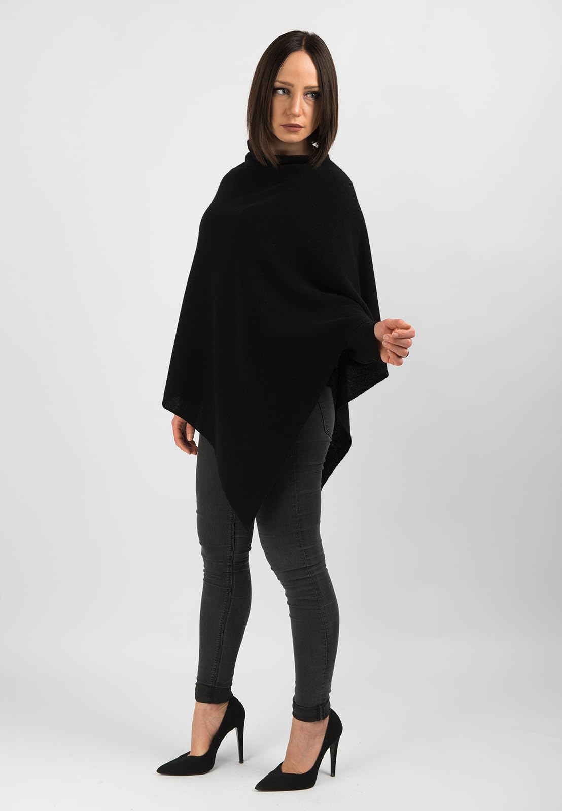 DALLE PIANE CASHMERE Poncho Donna 100% Cashmere | Poncho mantella avvolgente, taglia unica, perfetto in viaggio e in città, un elegante regalo per lei, Made in Italy