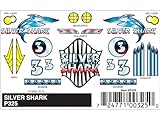 Pinecar Stick-On Decals Silver Shark PIN325