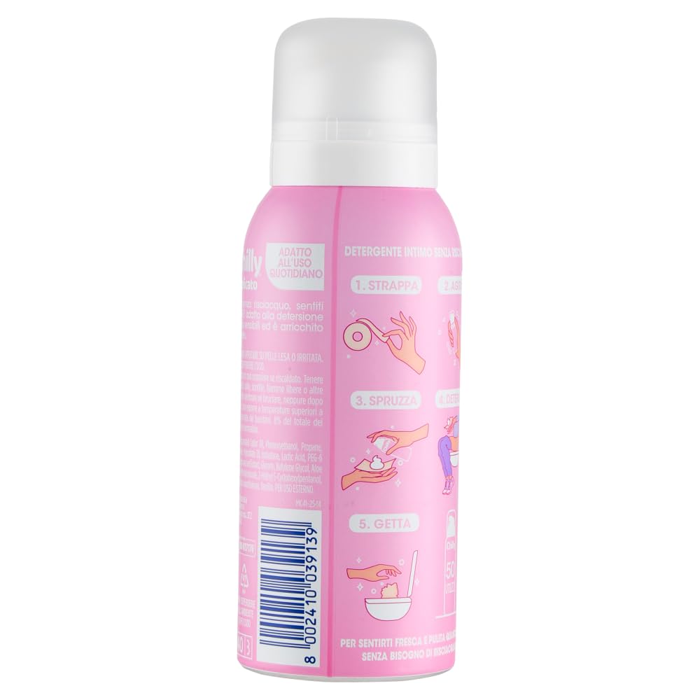 12 detergenti intimi Chilly senza risciacquo Delicato – Utilizzare su carta igienica – Adatto per pelli sensibili da 100 ml + portachiavi Beni Culinari gratuito