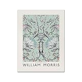 William Morris Poster, Vintage Blumenkunst Weidenzweig abstraktes modernes Wandbild, rahmenlose Leinwandmalerei A2 15x20cm