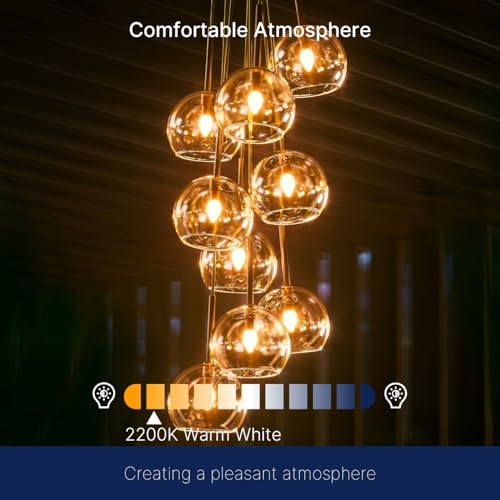 Image of FLSNT 40W Equivalent LED Chandelier Light Bulbs, Dimmable Amber LED B11 E12 Candelabra Base Bulbs, 2200K Warm White, 330LM, 6 Pack UL,CA65 Listed.