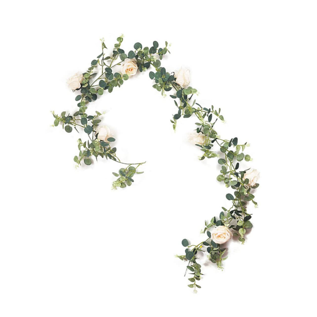 2stücke Künstlicher Rattan Wanddekor Mit Rosenornamenten Lange Hängende Blumenranke Für Hochzeiten Partys Und Wohnraumdekoration Und Pflegeleicht