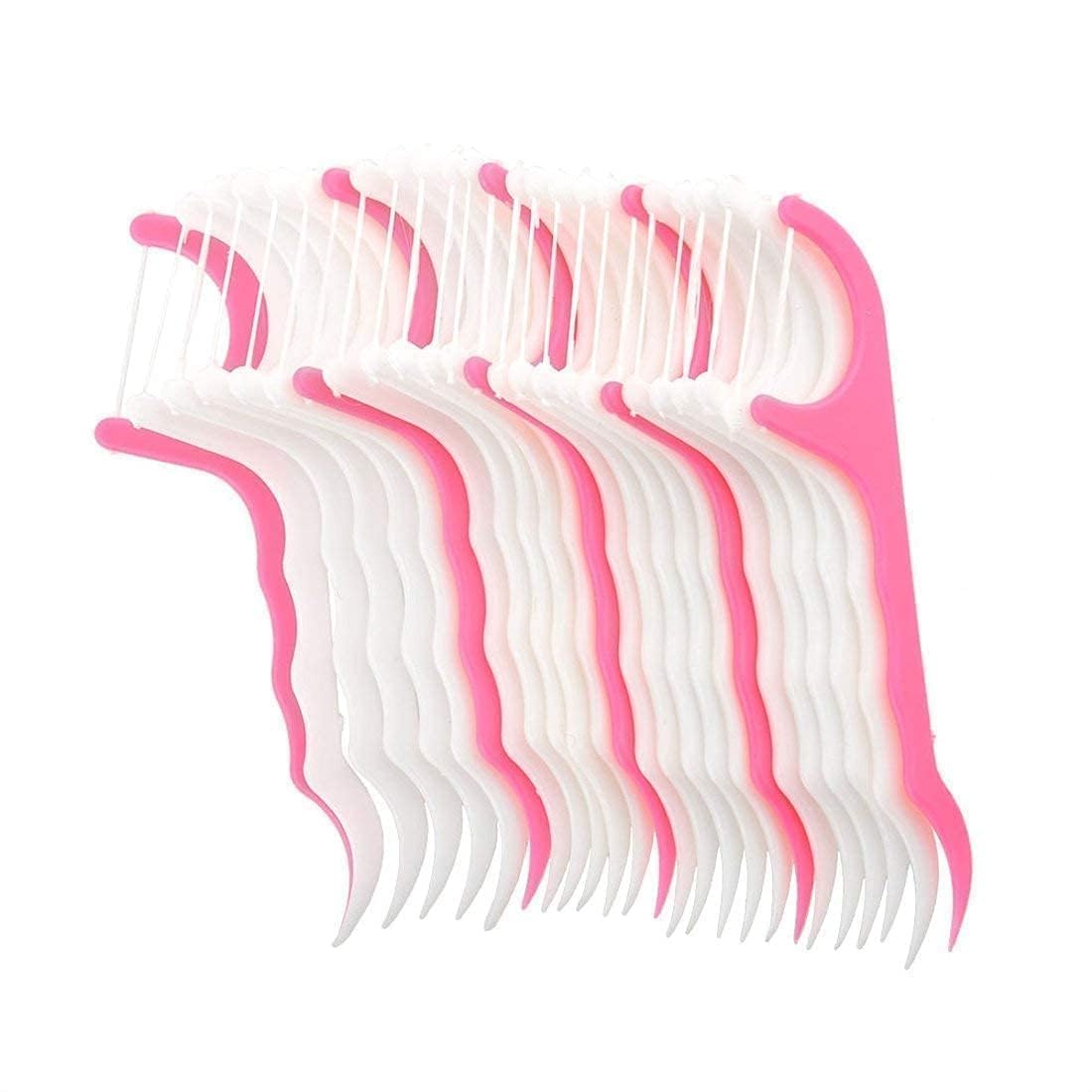 PARSE PERSONAL CARE Dental Tooth Pick Flossers Toothpick Cleaners, Tooth Flossing Head Oral Dental Hygiene Brush, Tooth Cleaning Tool (White Pink) (Pack of 25)-image-29