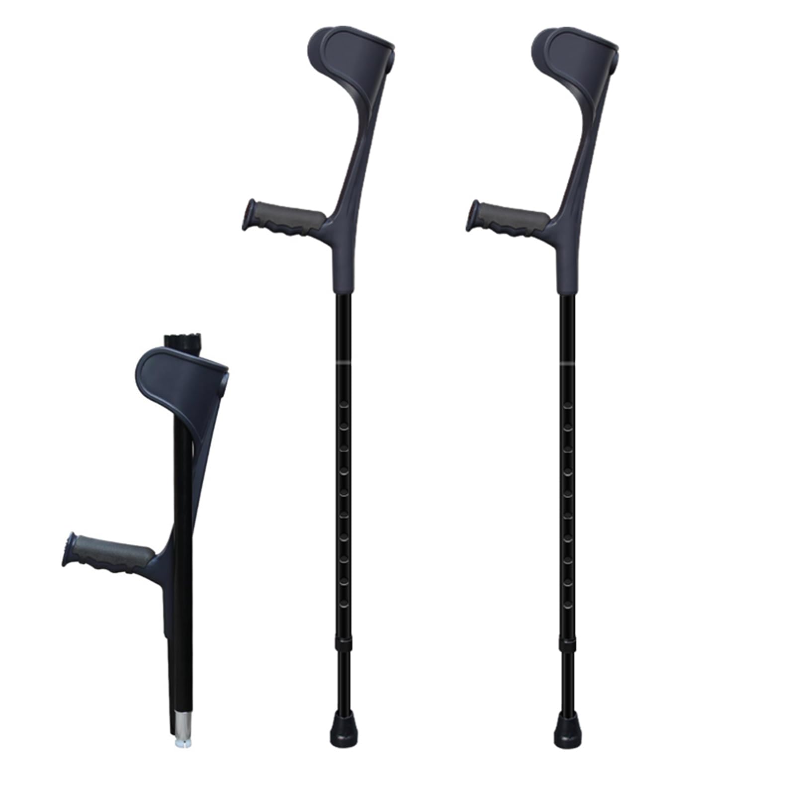 NGD 2 Unidades Muletas Ortopédicas,Muletas de Codo Plegables de Aluminio con Agarres Ergonómicos,Muletas para Caminar de Regulables en Altura Soporte Post Traumatismo o Cirugía