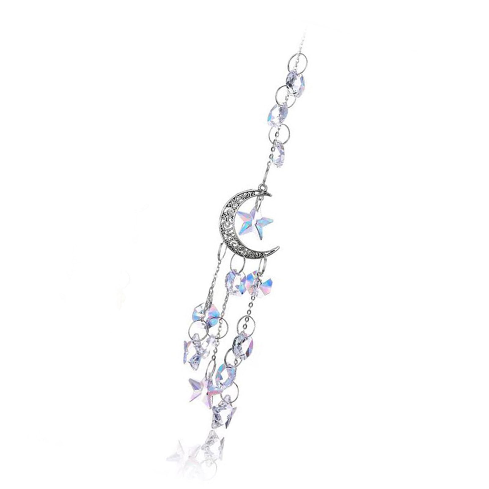 Jazuaiao Metal Crystal and Star Window Hanging Decors Suncatchers Ornament Unique Housewarmings Christmas and Star Window Hanging Crystal Decors