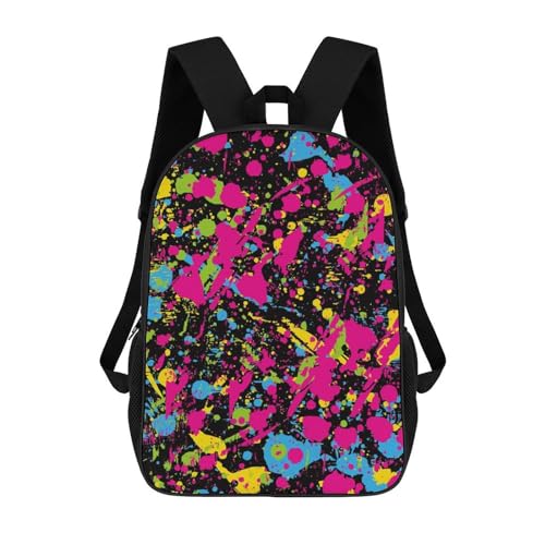MENRIAOV Splatter Paint Color And Splashes Style Unisex Double Shoulder Backpack Graphics Printed Bags Casual Daypack Travel Computer Backpacks for 17 Inch Laptop