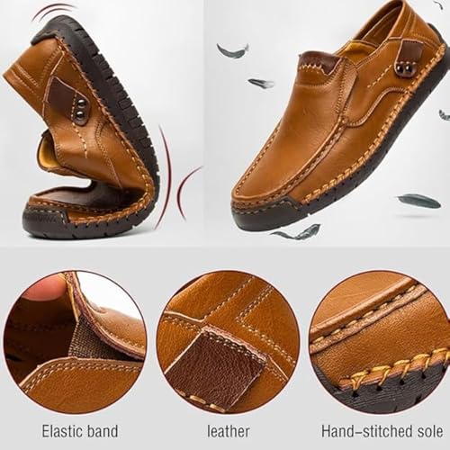 Enjeer Orthopedic Walking Shoes Mens, Ideacloth Men's Waterproof Fashion Orthopedic Driving Shoes, Men's Handmade Genuine Leather Slip-On Loafers3