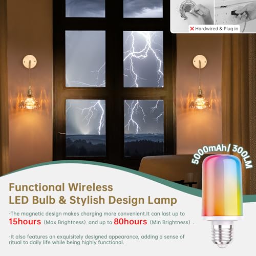 Image of Shenmoyl Vintage Battery Operated wall sconces Set of 2, Wall Lamps with Amber Lily of the Shade Pattern Glass, Adjustable Chain Gold Wall Lights, sconces wall Decor for Stairway Living Room Doorway